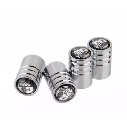 Kovové čepičky na ventilky AMG Mercedes Benz + utahovací klíč - černo stříbrné