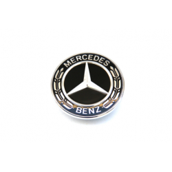 Znak na kapotu / Logo na kapotu Mercedes Benz - černo stříbrný (55mm)