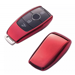 Silikonový obal / Silikonový kryt na klíč Mercedes Benz (červený)