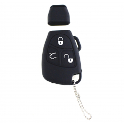 Silikonový obal / Silikonový kryt pro 3-tlačítkový (černý plastový) klíč Mercedes Benz (černý)