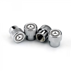 Kovové čepičky na ventilky Mercedes-Benz - černo stříbrné