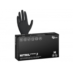 Nitrilové nepudrované rukavice NITRIL STRONG3 - 100 ks (černé) vel. M
