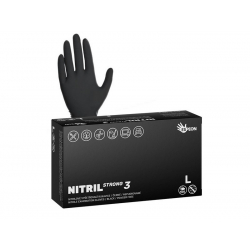 Nitrilové nepudrované rukavice NITRIL STRONG3 - 100 ks (černé) vel. L