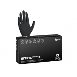Nitrilové nepudrované rukavice NITRIL STRONG3 - 100 ks (černé) vel. XL