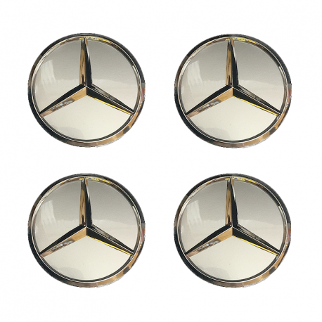 Středové pokličky do kol / Středové kryty do kol Mercedes-Benz - stříbrné (60mm)