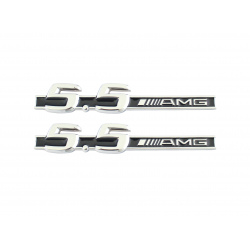 Označení / Znaky / Nápisy / Logo na blatníky 5.5 AMG Mercedes Benz - černo stříbrné (chromové)
