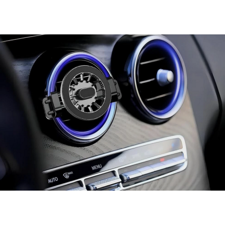 Magnetický kovový držák do ventilace klimatizace s podporou MagSafe - černý