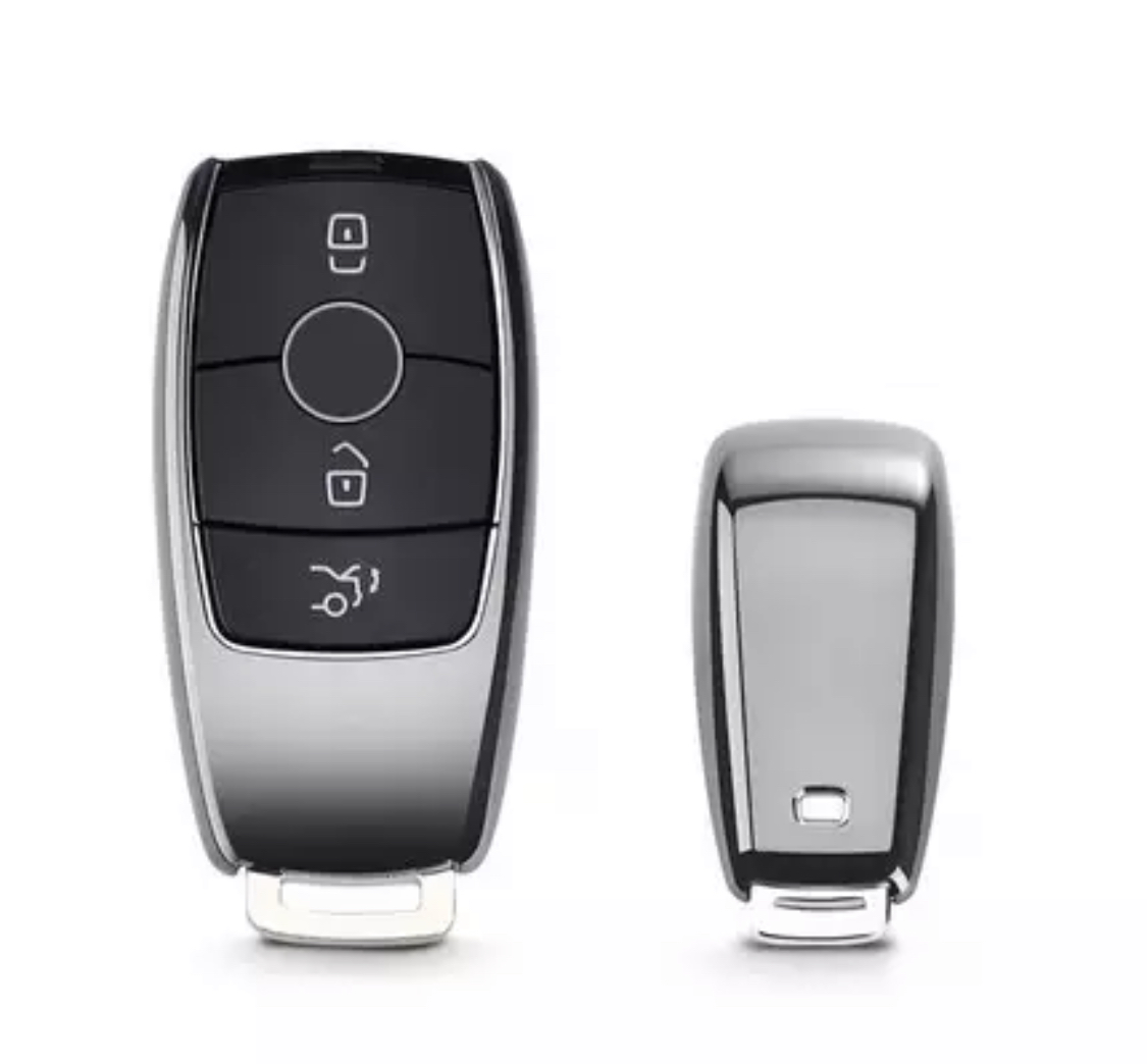 Silikonový obal / kryt pro klíč Mercedes Benz (stříbrný)